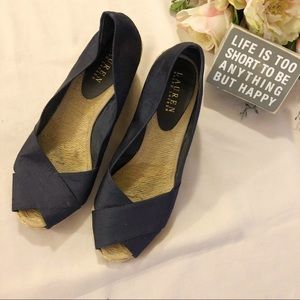 Lauren by Ralph Lauren Navy Wedges Size 8